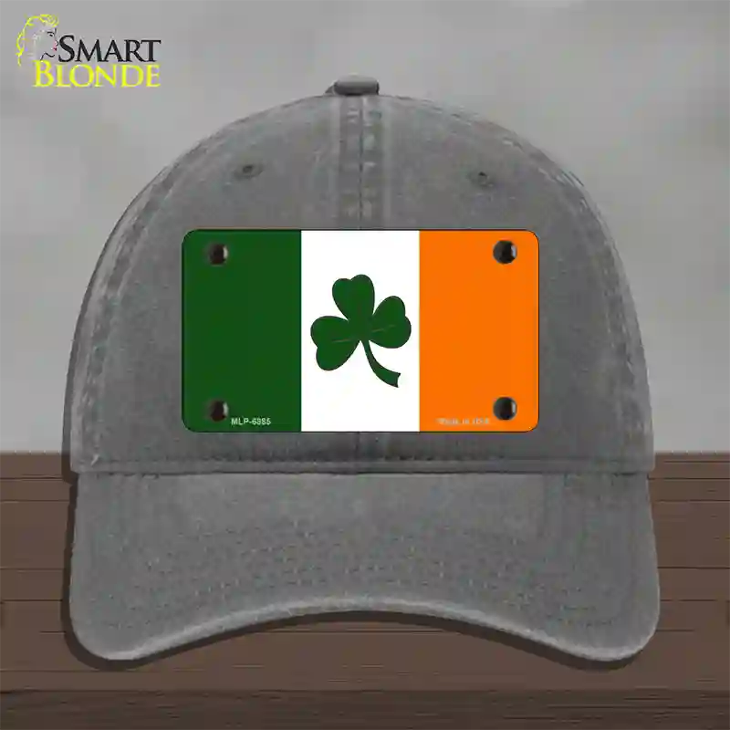 Shamrock Irish Flag Novelty License Plate Hat Unconstructed Cotton / Charcoal