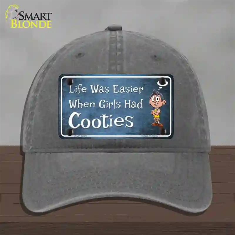 When Girls Had Cooties Novelty License Plate Hat Unconstructed Cotton / Charcoal