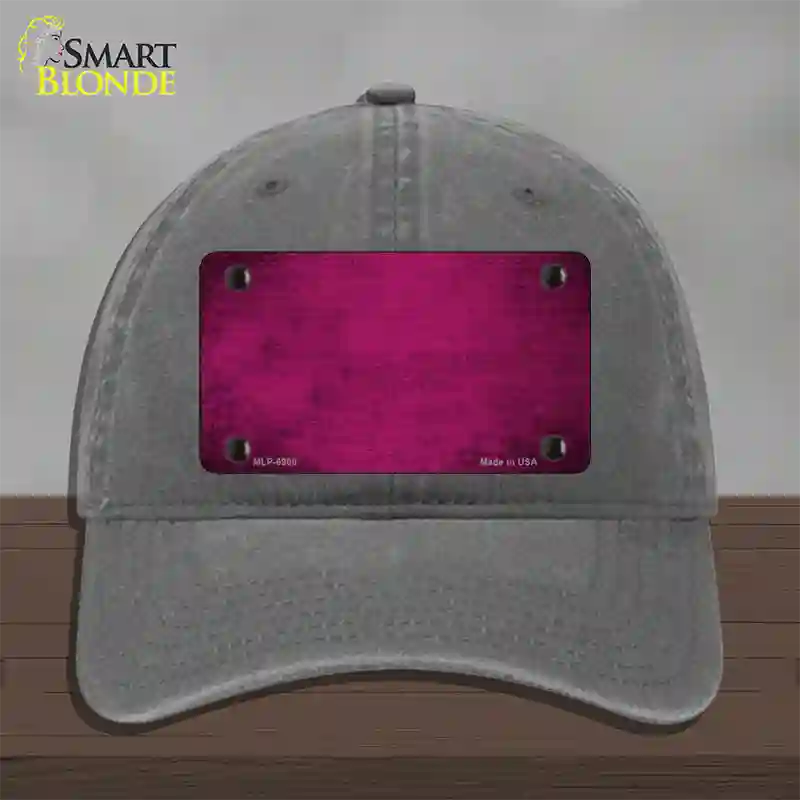 Pink Oil Rubbed Solid Novelty License Plate Hat Unconstructed Cotton / Charcoal