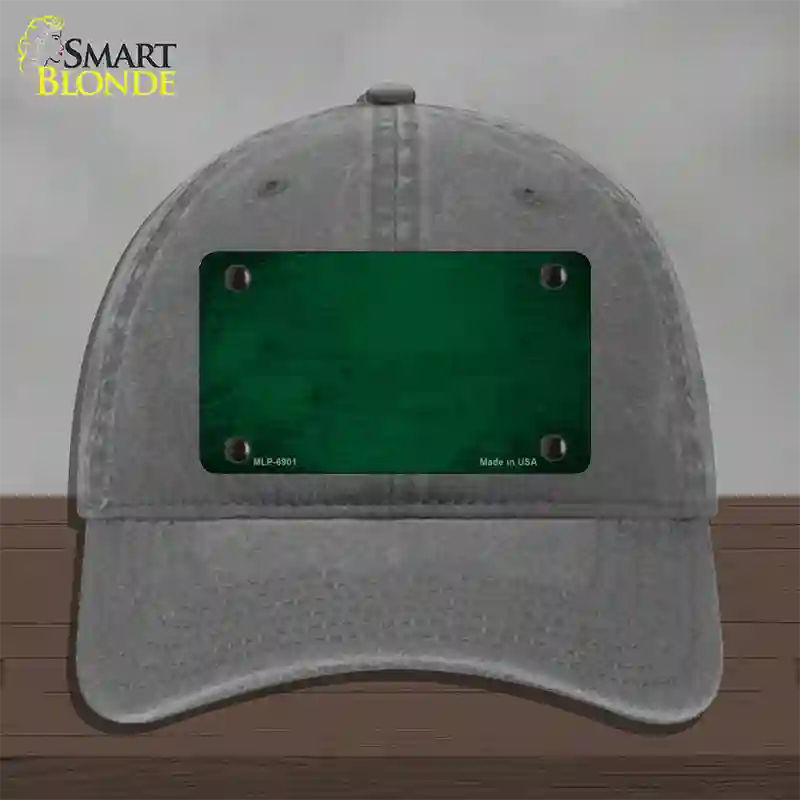 Green Oil Rubbed Solid Novelty License Plate Hat Unconstructed Cotton / Charcoal