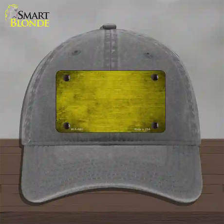 Yellow Oil Rubbed Solid Novelty License Plate Hat Unconstructed Cotton / Charcoal