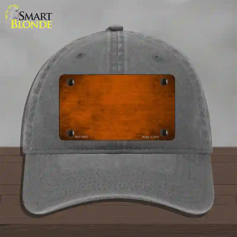 Orange Oil Rubbed Solid Novelty License Plate Hat Unconstructed Cotton / Charcoal