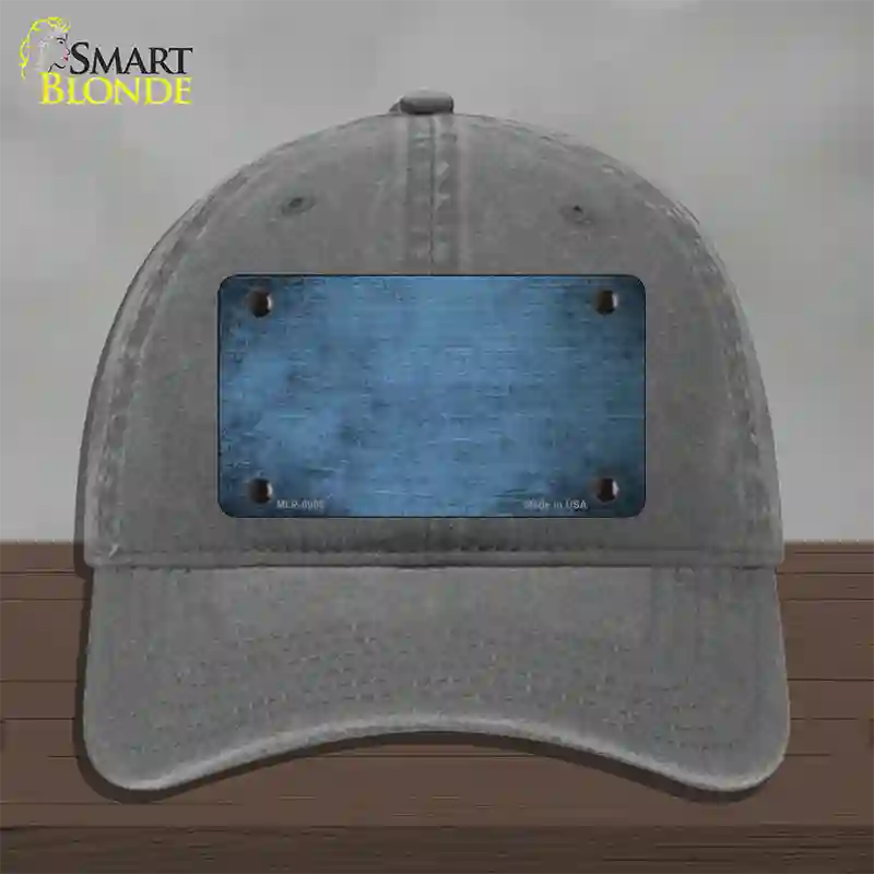 Light Blue Oil Rubbed Solid Novelty License Plate Hat Unconstructed Cotton / Charcoal