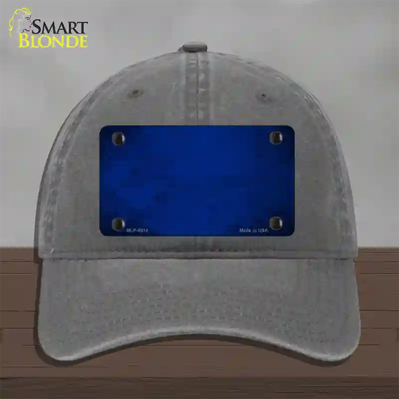 Royal Blue Oil Rubbed Solid Novelty License Plate Hat Unconstructed Cotton / Charcoal