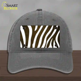 Brown White Zebra Oil Rubbed Novelty License Plate Hat Unconstructed Cotton / Charcoal