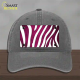 Pink White Zebra Oil Rubbed Novelty License Plate Hat Unconstructed Cotton / Charcoal