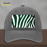 Green White Zebra Oil Rubbed Novelty License Plate Hat Unconstructed Cotton / Charcoal