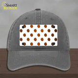 Orange White Dots Oil Rubbed Novelty License Plate Hat Unconstructed Cotton / Charcoal