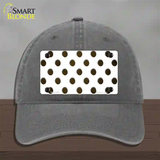 Brown White Dots Oil Rubbed Novelty License Plate Hat Unconstructed Cotton / Charcoal