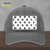 Black White Dots Oil Rubbed Novelty License Plate Hat Unconstructed Cotton / Charcoal