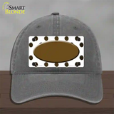 Brown White Dots Oval Oil Rubbed Novelty License Plate Hat Unconstructed Cotton / Charcoal