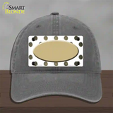 Gold White Dots Oval Oil Rubbed Novelty License Plate Hat Unconstructed Cotton / Charcoal