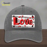 Love Novelty License Plate Hat Unconstructed Cotton / Charcoal