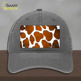 Orange White Giraffe Oil Rubbed Novelty License Plate Hat Unconstructed Cotton / Charcoal