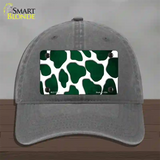 Green White Giraffe Oil Rubbed Novelty License Plate Hat Unconstructed Cotton / Charcoal