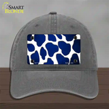 Blue White Giraffe Oil Rubbed Novelty License Plate Hat Unconstructed Cotton / Charcoal