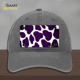 Purple White Giraffe Oil Rubbed Novelty License Plate Hat Unconstructed Cotton / Charcoal