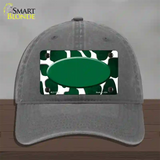 Green White Oval Giraffe Oil Rubbed Novelty License Plate Hat Unconstructed Cotton / Charcoal