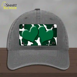 Green White Hearts Giraffe Oil Rubbed Novelty License Plate Hat Unconstructed Cotton / Charcoal