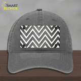 Gray White Chevron Oil Rubbed Novelty License Plate Hat Unconstructed Cotton / Charcoal