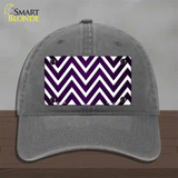 Purple White Chevron Oil Rubbed Novelty License Plate Hat Unconstructed Cotton / Charcoal