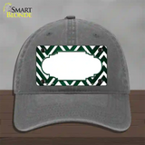 Green White Chevron Scallop Oil Rubbed Novelty License Plate Hat Unconstructed Cotton / Charcoal