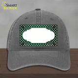 Green White Quatrefoil Scallop Oil Rubbed Novelty License Plate Hat Unconstructed Cotton / Charcoal