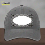 Gray White Quatrefoil Scallop Oil Rubbed Novelty License Plate Hat Unconstructed Cotton / Charcoal