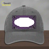 Purple White Quatrefoil Scallop Oil Rubbed Novelty License Plate Hat Unconstructed Cotton / Charcoal