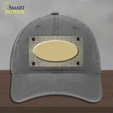 Gold White Small Chevron Oval Oil Rubbed Novelty License Plate Hat Unconstructed Cotton / Charcoal