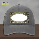 Gold White Anchor Scallop Oil Rubbed Novelty License Plate Hat Unconstructed Cotton / Charcoal