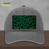 Green Black Cheetah Oil Rubbed Novelty License Plate Hat Unconstructed Cotton / Charcoal