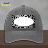 White Black Cheetah Scallop Oil Rubbed Novelty License Plate Hat Unconstructed Cotton / Charcoal