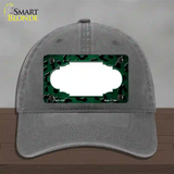 Green Black Cheetah Scallop Oil Rubbed Novelty License Plate Hat Unconstructed Cotton / Charcoal