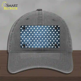 Light Blue White Small Dots Oil Rubbed Novelty License Plate Hat Unconstructed Cotton / Charcoal