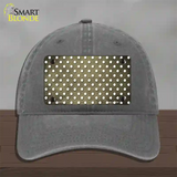 Gold White Small Dots Oil Rubbed Novelty License Plate Hat Unconstructed Cotton / Charcoal