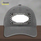 Gray White Small Dots Scallop Oil Rubbed Novelty License Plate Hat Unconstructed Cotton / Charcoal