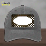 Brown White Small Dots Scallop Oil Rubbed Novelty License Plate Hat Unconstructed Cotton / Charcoal