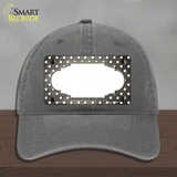 Tan White Small Dots Scallop Oil Rubbed Novelty License Plate Hat Unconstructed Cotton / Charcoal