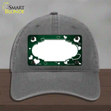 Green White Love Scallop Oil Rubbed Novelty License Plate Hat Unconstructed Cotton / Charcoal