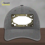 Gold White Love Scallop Oil Rubbed Novelty License Plate Hat Unconstructed Cotton / Charcoal