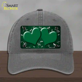 Green White Dragonfly Hearts Oil Rubbed Novelty License Plate Hat Unconstructed Cotton / Charcoal