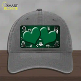 Green White Owl Hearts Oil Rubbed Novelty License Plate Hat Unconstructed Cotton / Charcoal