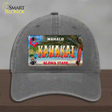 Kahakai Hawaii State Novelty License Plate Hat Unconstructed Cotton / Charcoal