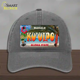 Ku uipo Hawaii State Novelty License Plate Hat Unconstructed Cotton / Charcoal