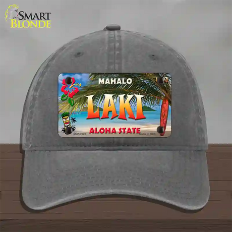 Laki Hawaii State Novelty License Plate Hat Unconstructed Cotton / Charcoal