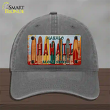 Hawaii Surfboards State Novelty License Plate Hat Unconstructed Cotton / Charcoal