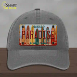 Paradise Surfboards Hawaii State Novelty License Plate Hat Unconstructed Cotton / Charcoal