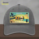 Maui Hawaii Pineapple Novelty License Plate Hat Unconstructed Cotton / Charcoal