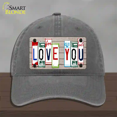 Love You License Plate Art Wood Novelty License Plate Hat Unconstructed Cotton / Charcoal